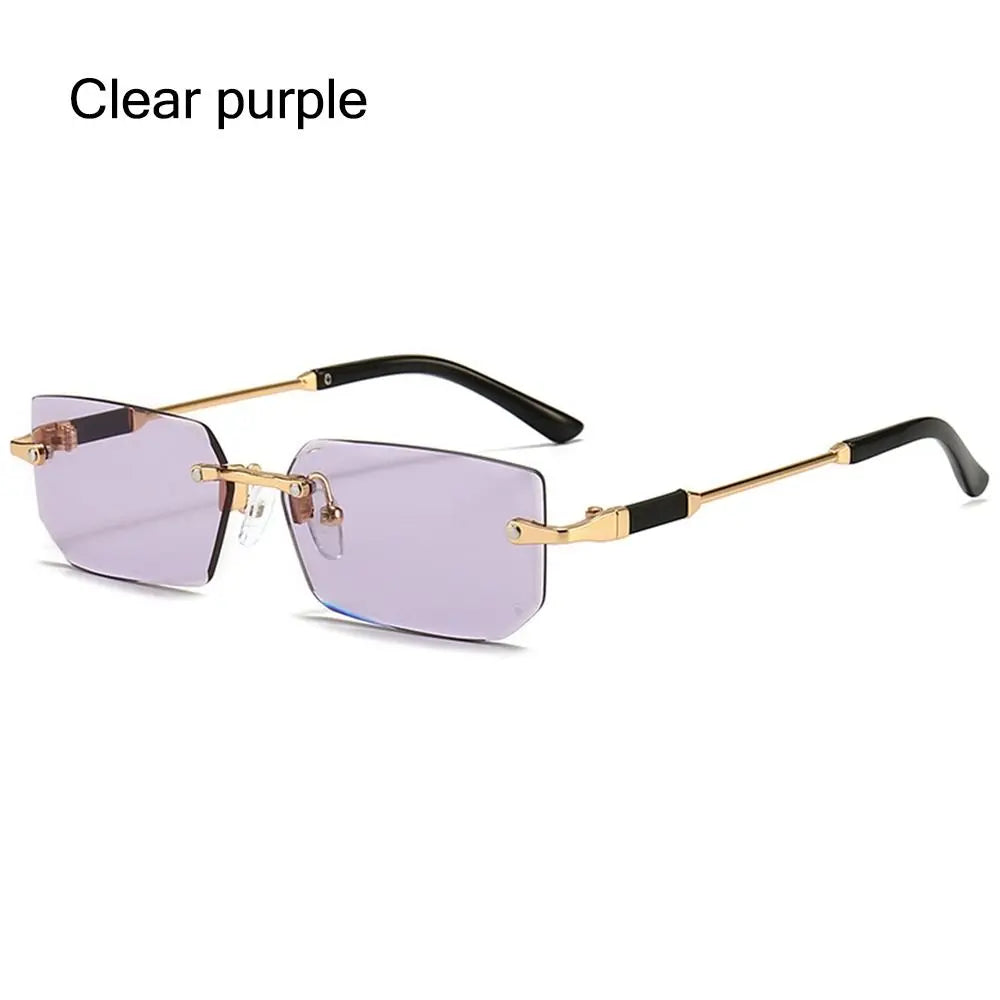 Y2K Shades Eyewear Rimless Rectangle Sunglasses for Women & Men Frameless Sun Glasses UV400 Protection Fashion Accessory