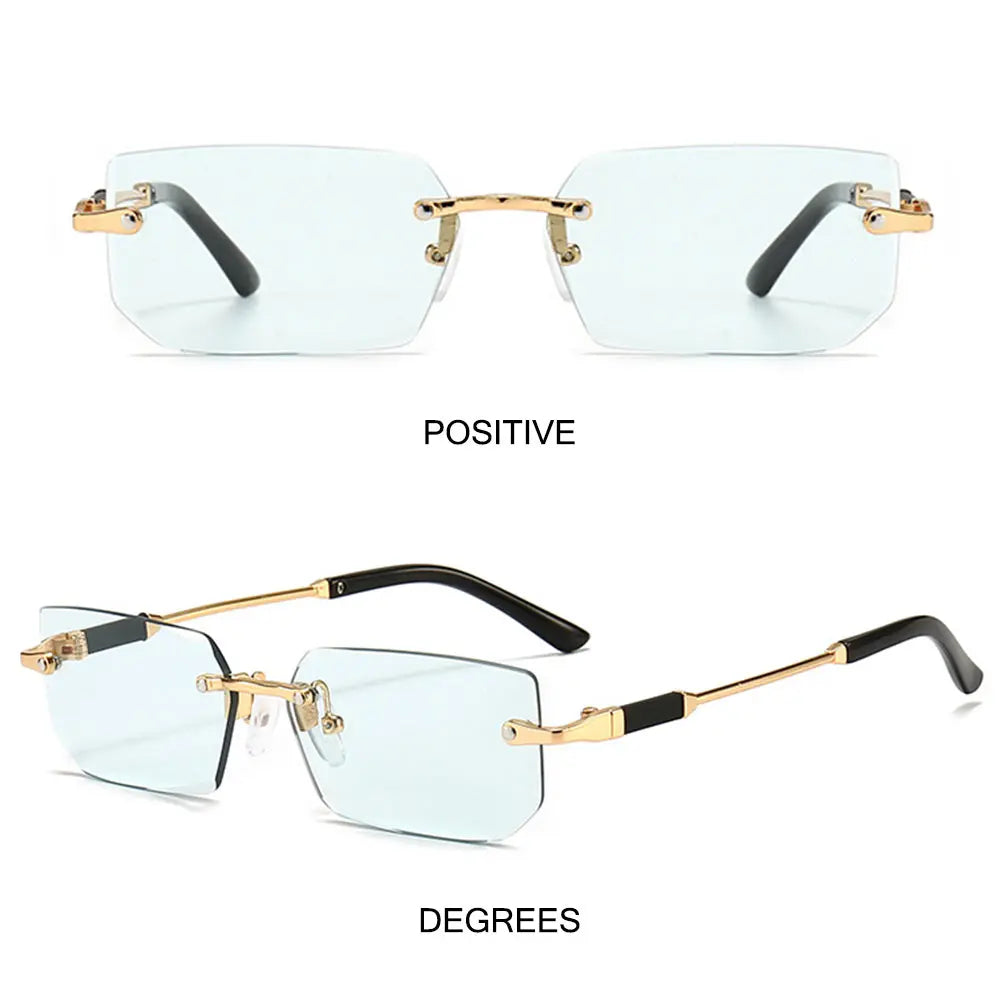 Y2K Shades Eyewear Rimless Rectangle Sunglasses for Women & Men Frameless Sun Glasses UV400 Protection Fashion Accessory