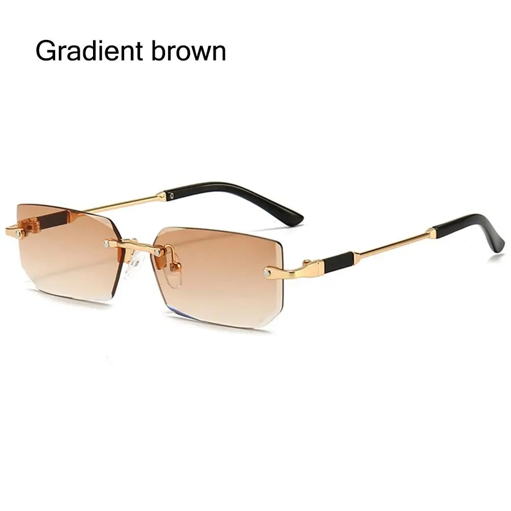 Y2K Shades Eyewear Rimless Rectangle Sunglasses for Women & Men Frameless Sun Glasses UV400 Protection Fashion Accessory